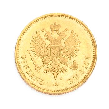 A gold coin, 20 marks, Finland 1913.