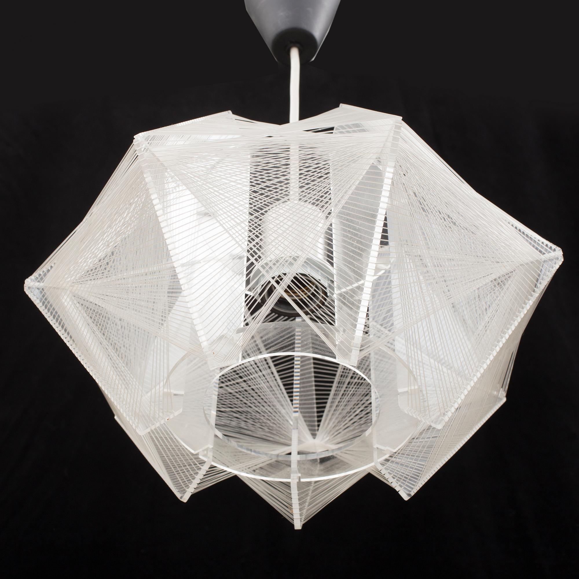 TAKLAMPOR, ett par, plexi-glas och nylon tråd, 1960-tals.