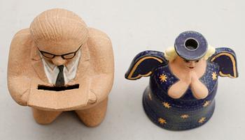 FIGURER, 2 st, stengods, Lisa Larson, Gustavsberg.