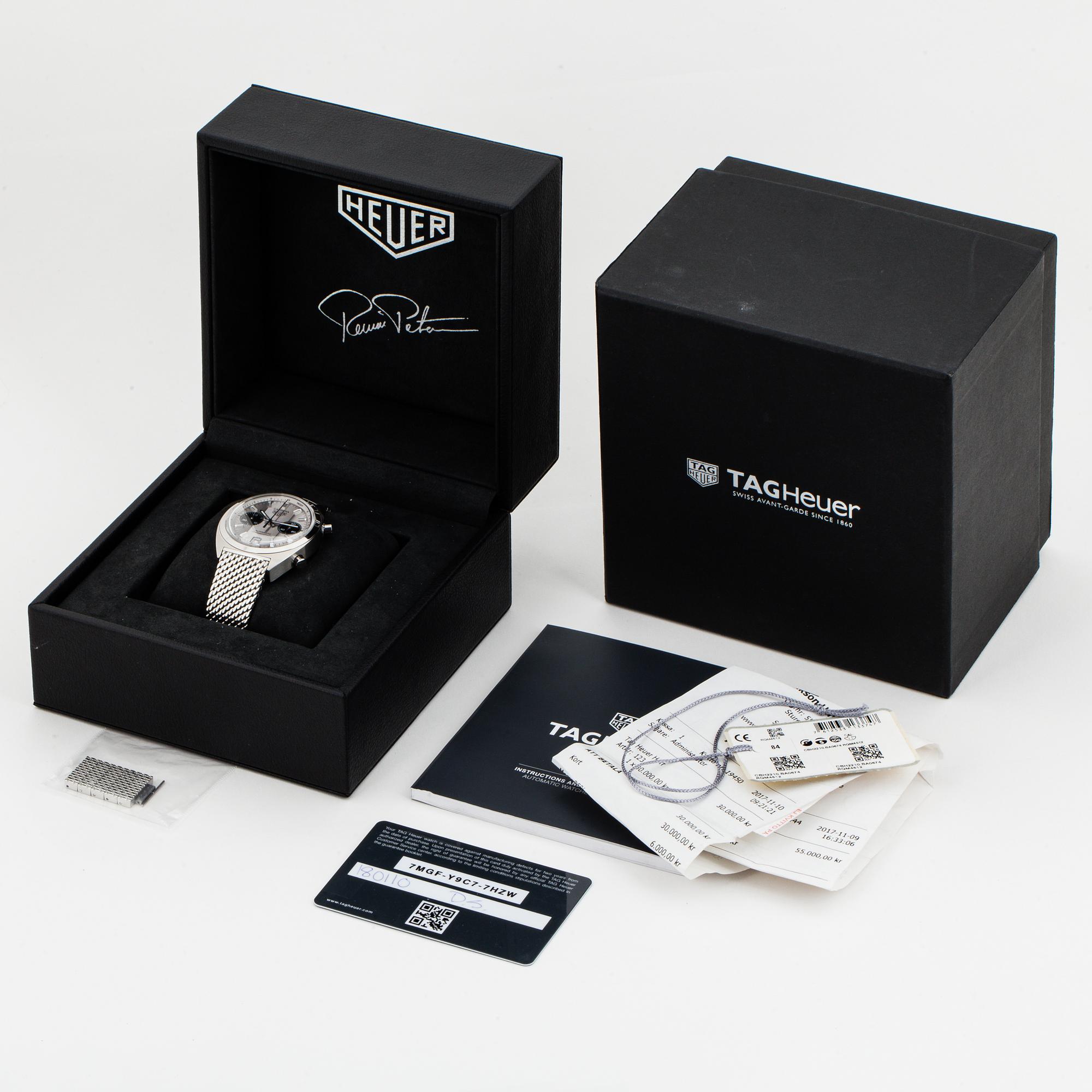 HEUER, Carrera, "Ronnie Peterson", Limited Edition,  chronograph, wristwatch, 38 mm.