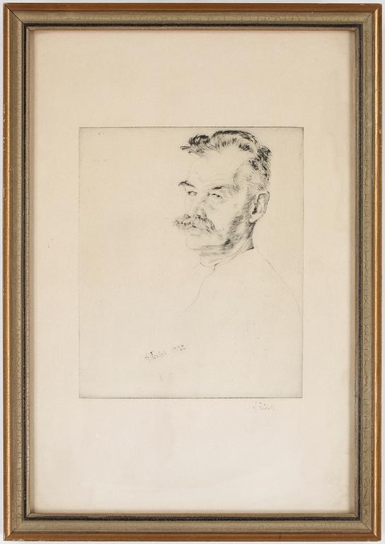 AXEL FRIDELL, torrnål. Signerad.
