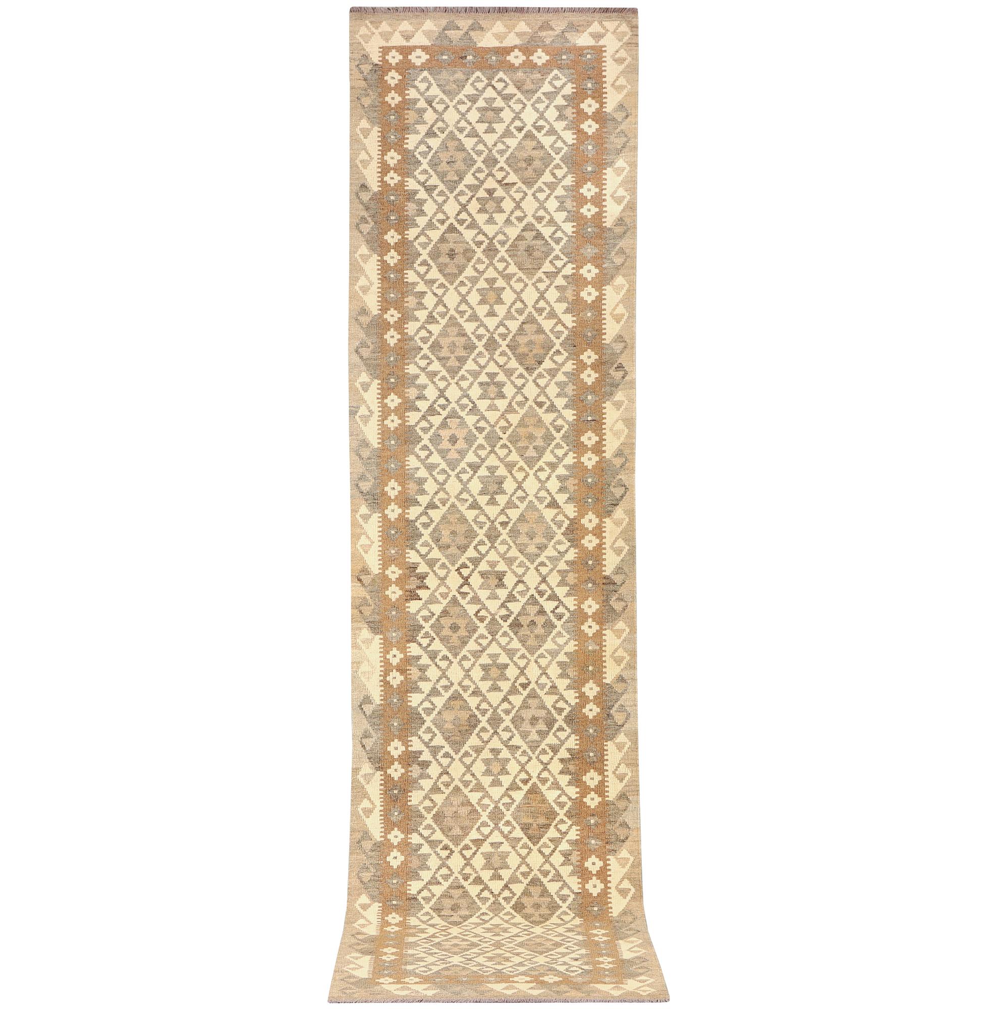 Gallerimatta, Afghansk Kelim, 394 x 84 cm.
