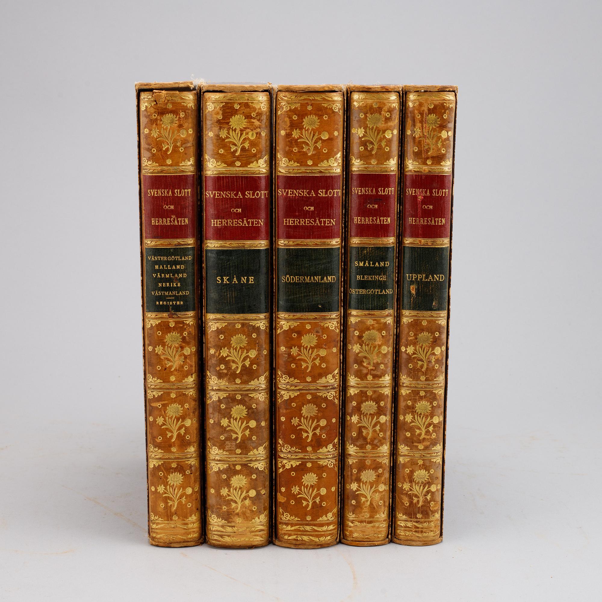 Five volume from the series Svenska Slott och Herresäten, Nordisk Familjeboks Tryckeri, 1908-10.