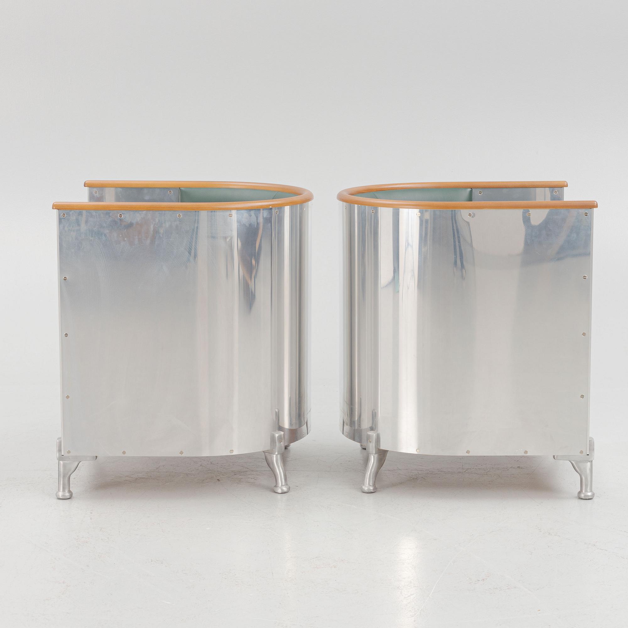 Mats Theselius, a pair of 'Aluminium Chair' armchairs, Källemo.