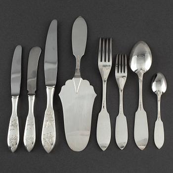 77 psc silver cutlery. Model 'Tornedal', C.O. Persson Ab, Haparanda 1978.