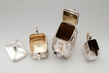 KAFFESERVIS, 3 delar, silver, 1930. Total vikt ca 1080 gram.