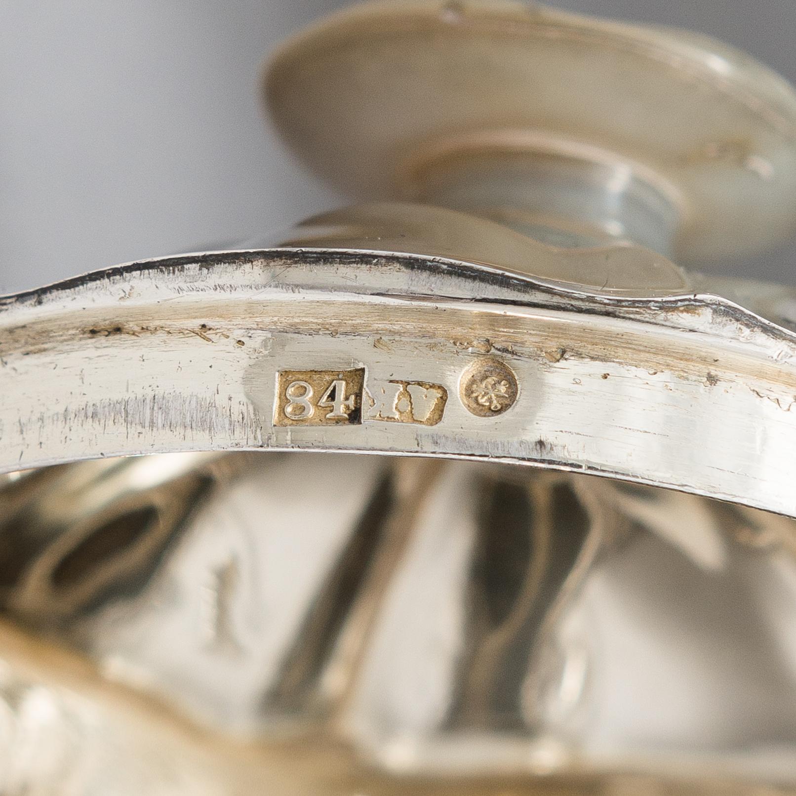 Alexander Kordes, Kaffekanna och sockerskål, silver, S:t Petersburg, Ryssland 1858.