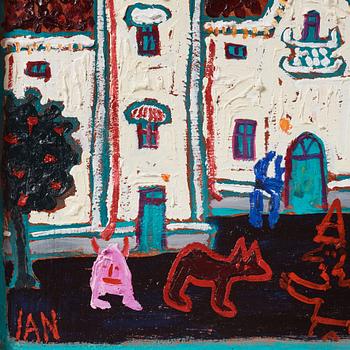 Ian Rusth, Figures in a park.