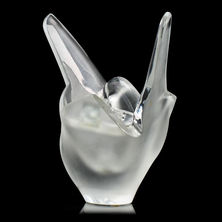 TULPANVAS, glas, Lalique, Frankrike, 1900-talets andra hälft, sign.