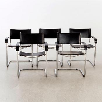 Five late 20th century Italian armchairs.