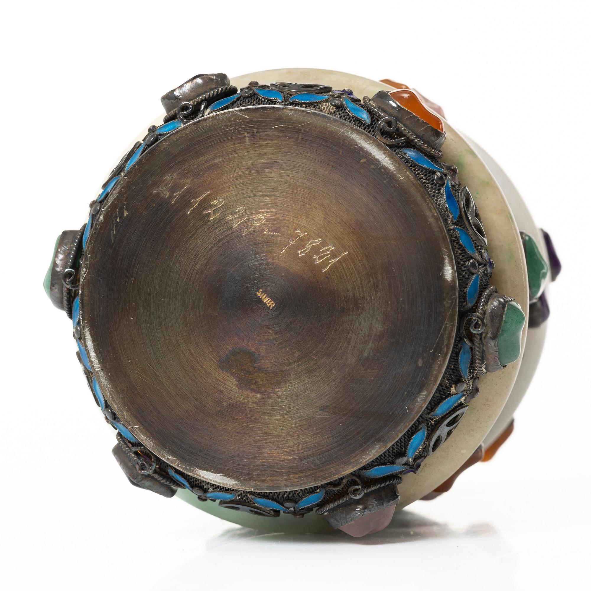 Three enamel and silver boxes, Tibet, first half of the 20th century.