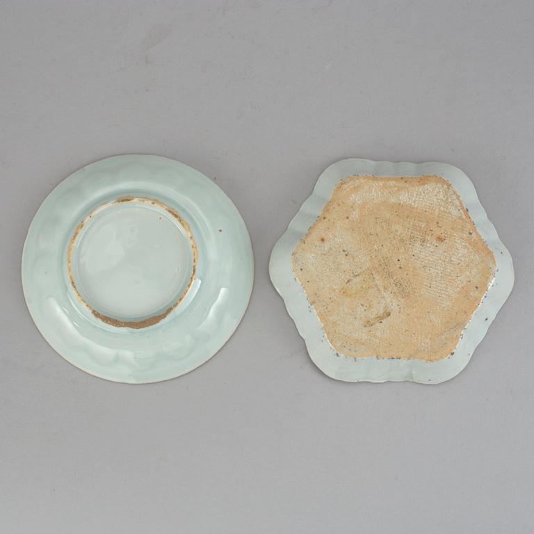 PARTI PORSLIN, 3 delar. Bl a mandarinporslin, 1700-tal.