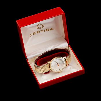 ARMBANDSUR, 18 k guld, Certina, Certidate, manuell.