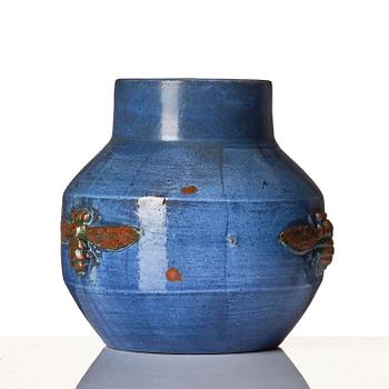 Hilma Persson-Hjelm, a glazed earthenware art nouveau vase, executed in her studio, Arvika, 1911. No 1505.