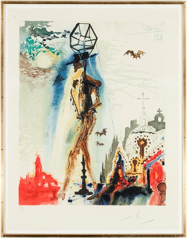 SALVADOR DALÍ, lithograph in color, signed and numbered 82/125.