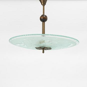 A Swedish Grace ceiling lamp, 1920's/30's.
