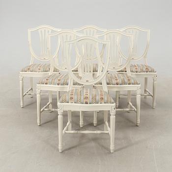 Dining set, 7 pieces, Gustavian style, mid-20th century.