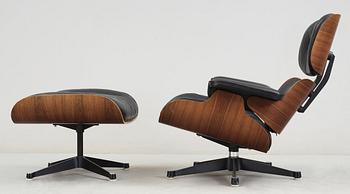 A Charles and Ray Eames Lounge Chair and ottoman, Herman Miller.