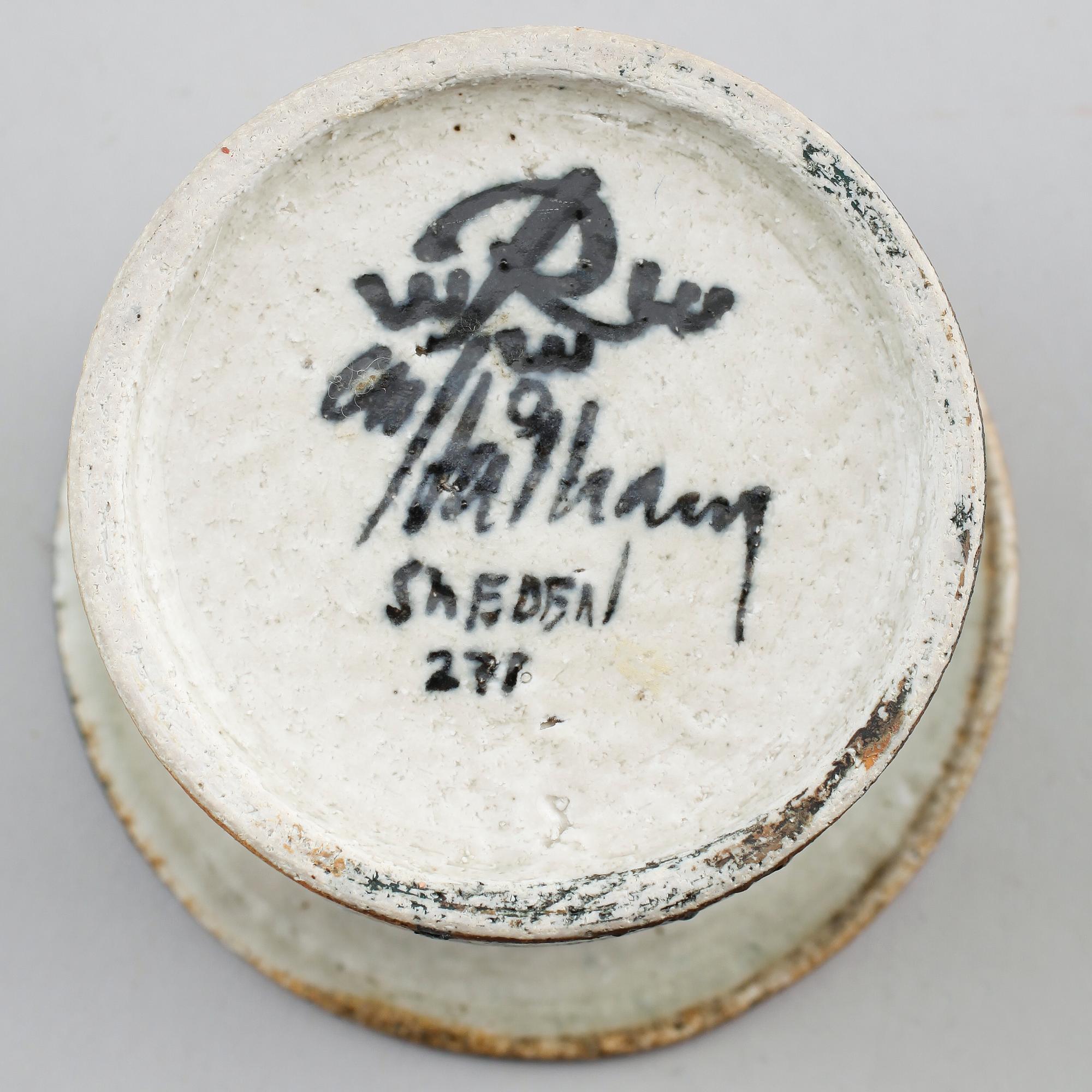 SKÅLAR, 3 st, SAMT VASER, 2 st, stengods, Carl-Harry Stålhane, Rörstrand.