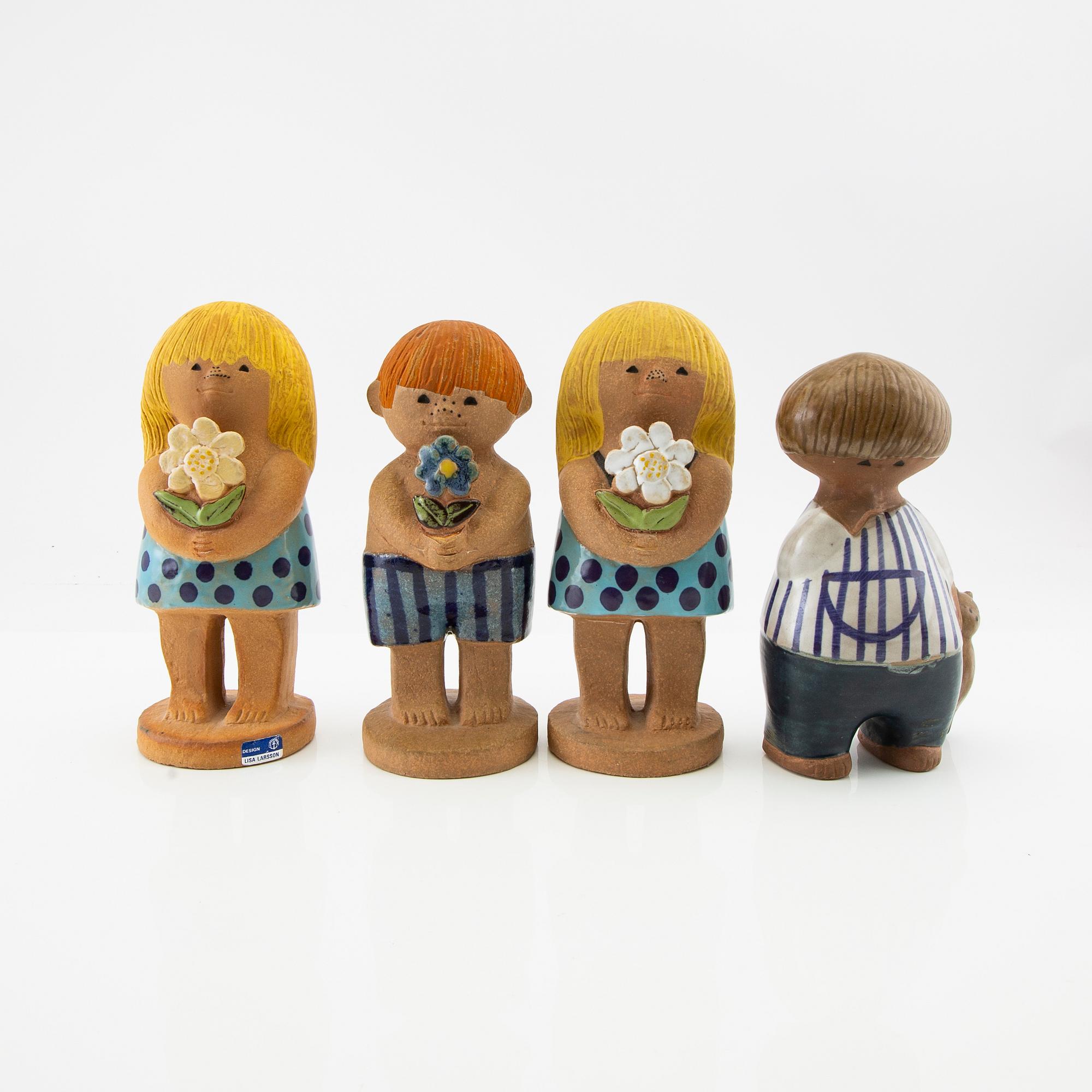Lisa Larson, figures, 4 pcs. Gustavsberg, glazed stoneware