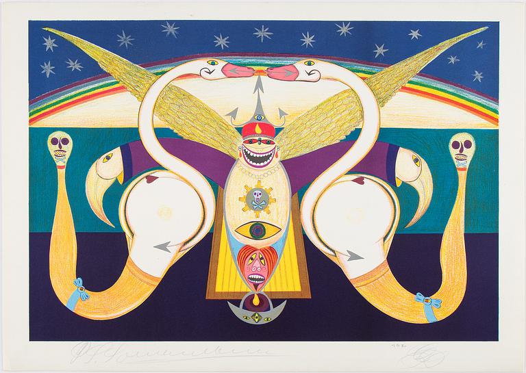 Friedrich Schröder-Sonnenstern, lithographs in colour, 5, 1971, signed.