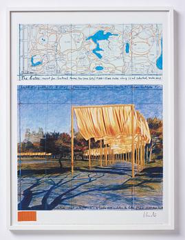 Christo & Jeanne-Claude, fffset in colour with fabric application. Signed.