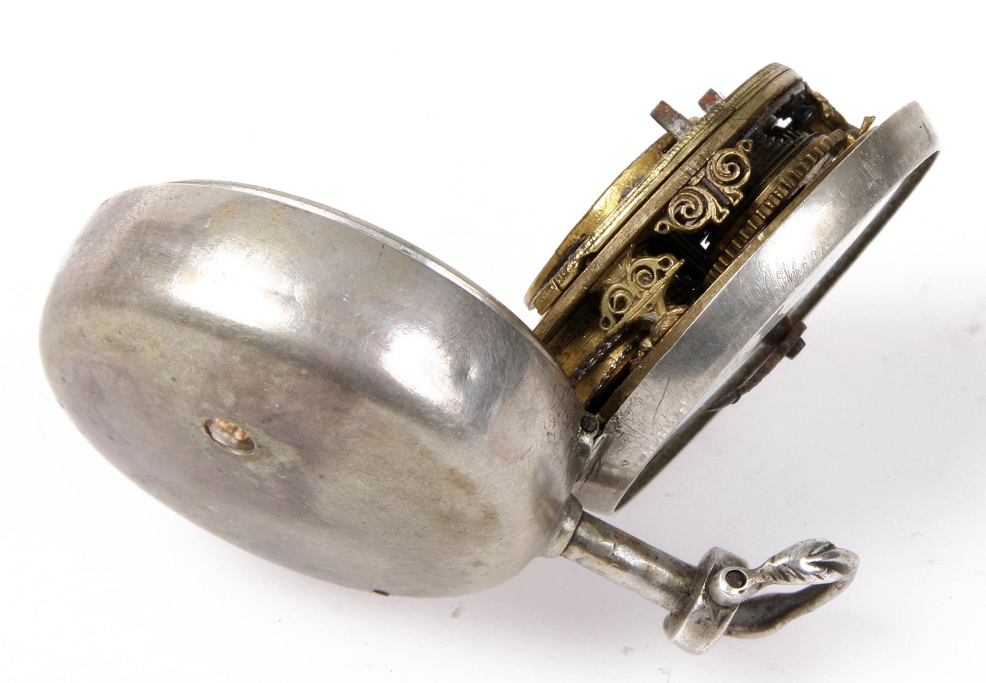 FICKUR, i fodral, silver, 1700/1800-tal.