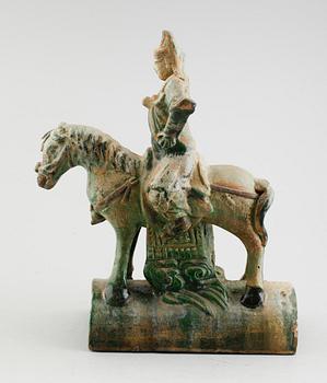 FIGUR, keramik, Kina, för taknock, Mingtyp.