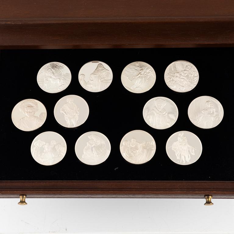 50 sterling silver medals, 'Rembrandt i silver', Franklin Mint AB.