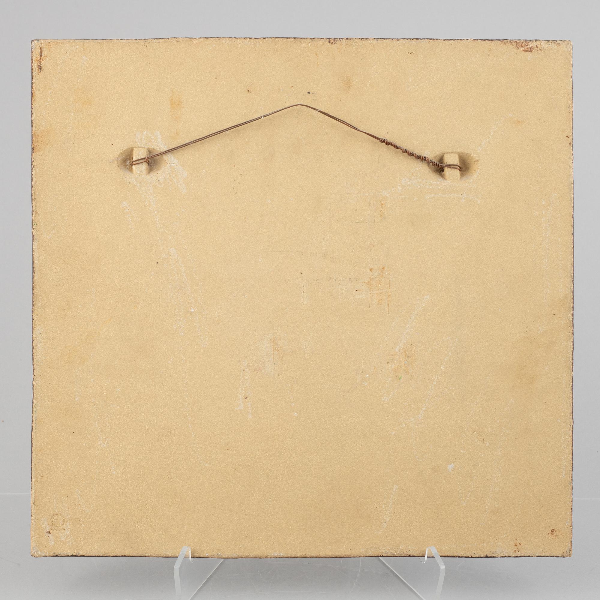 Stig Lindberg, a stoneware wall relief, Gustavsberg, Sweden 1960-70s.