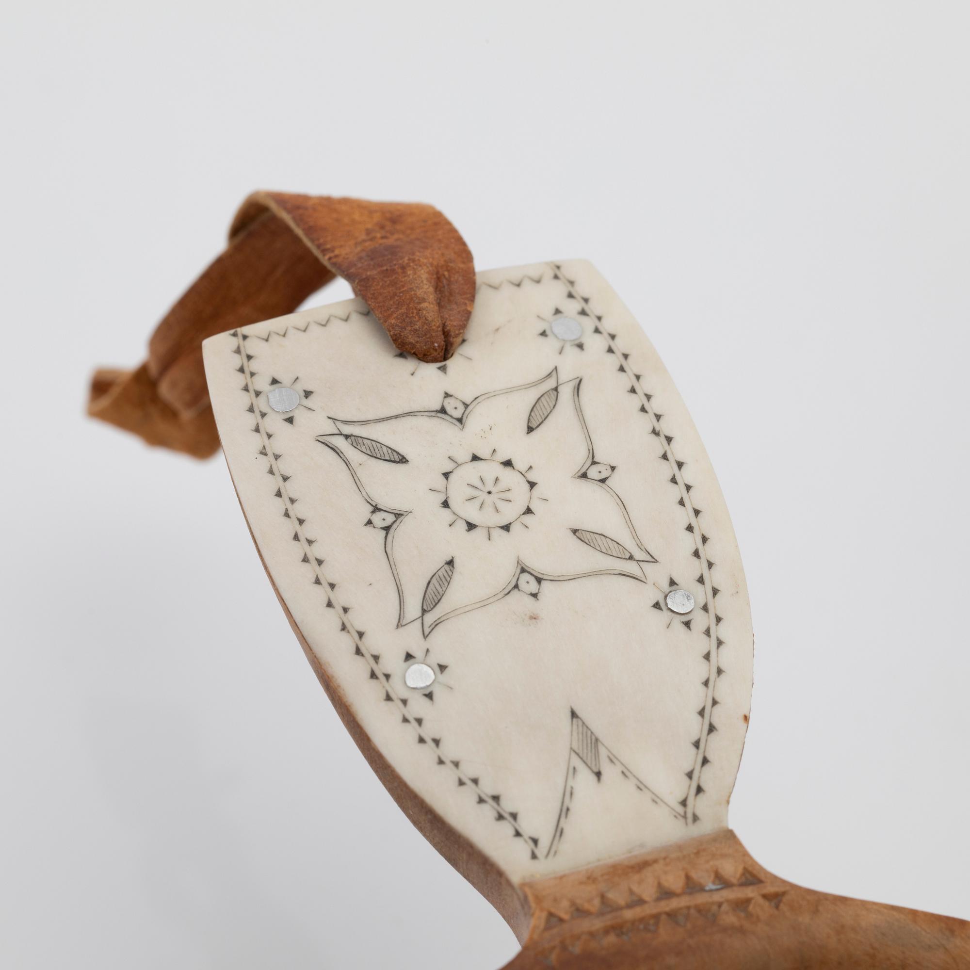 Nikolaus Fankki, half-horn knife and cup, signed.