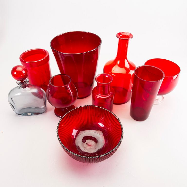 A set of nine pcs of glass objects mostly Monica Bratt and Reij,yre mid 1900s/second part.