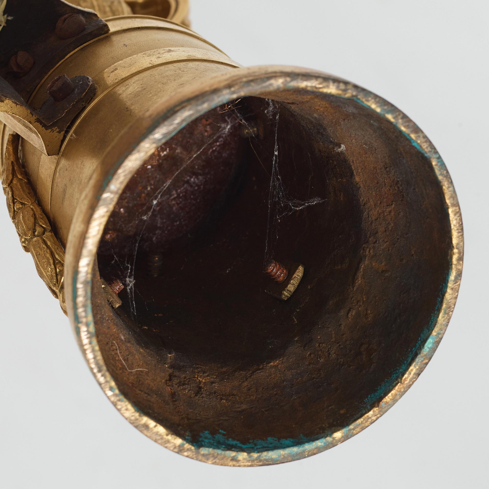 A pair of Louis XVI 18th Century bronze chenets.