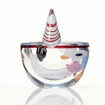 Erik Höglund, a glass sculpture/bowl, Strömbergshyttan, Sweden 1990.