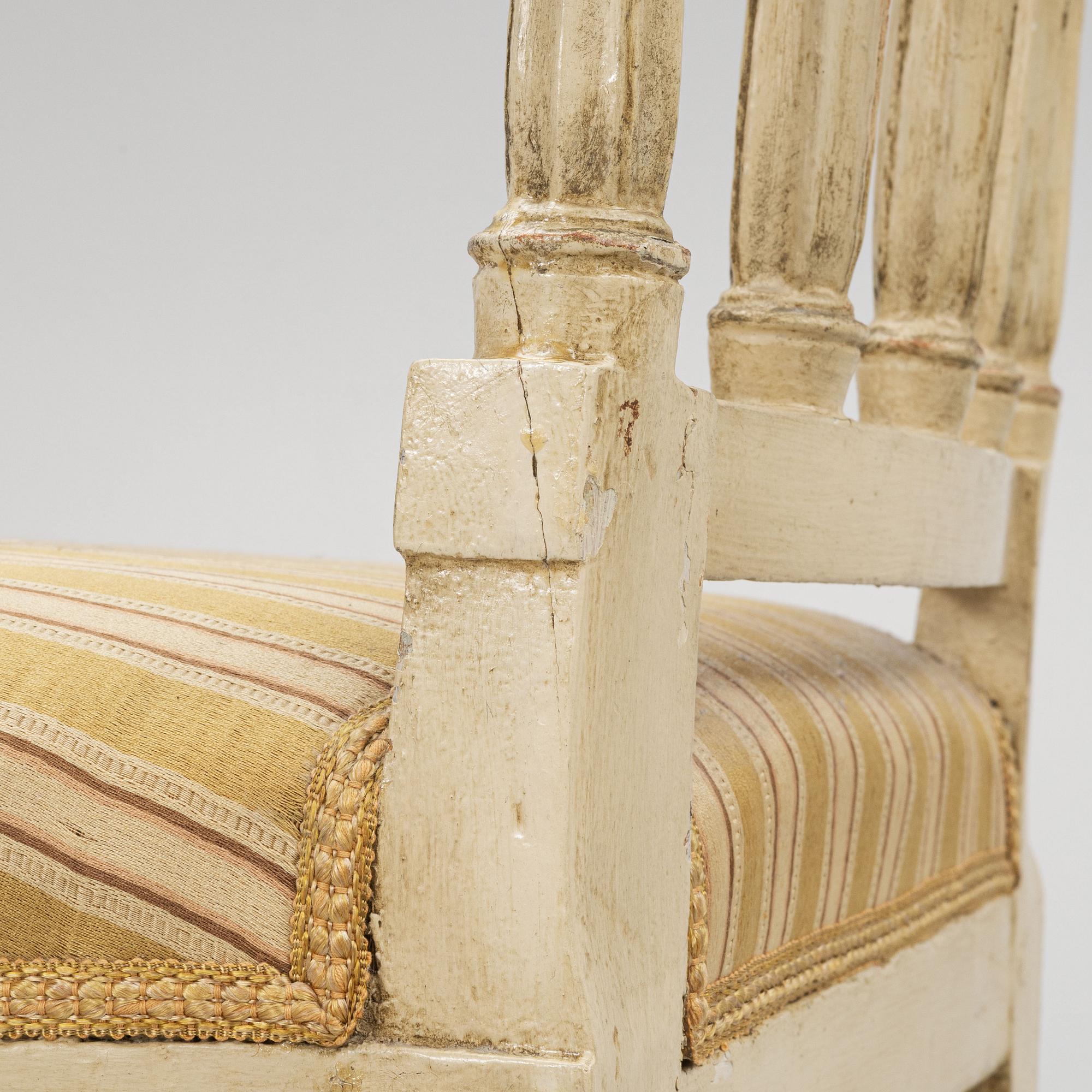 A set of six late Gustavian chairs, Stockholm, late 18th century.