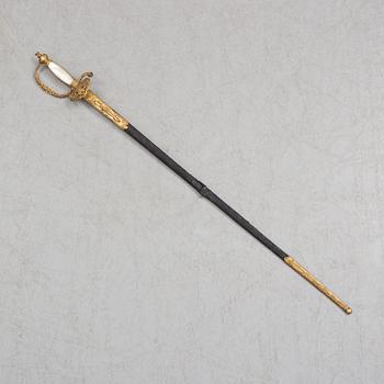 A small sword from the United Kingdoms of Sweden and Norway, second half of the 19th century.