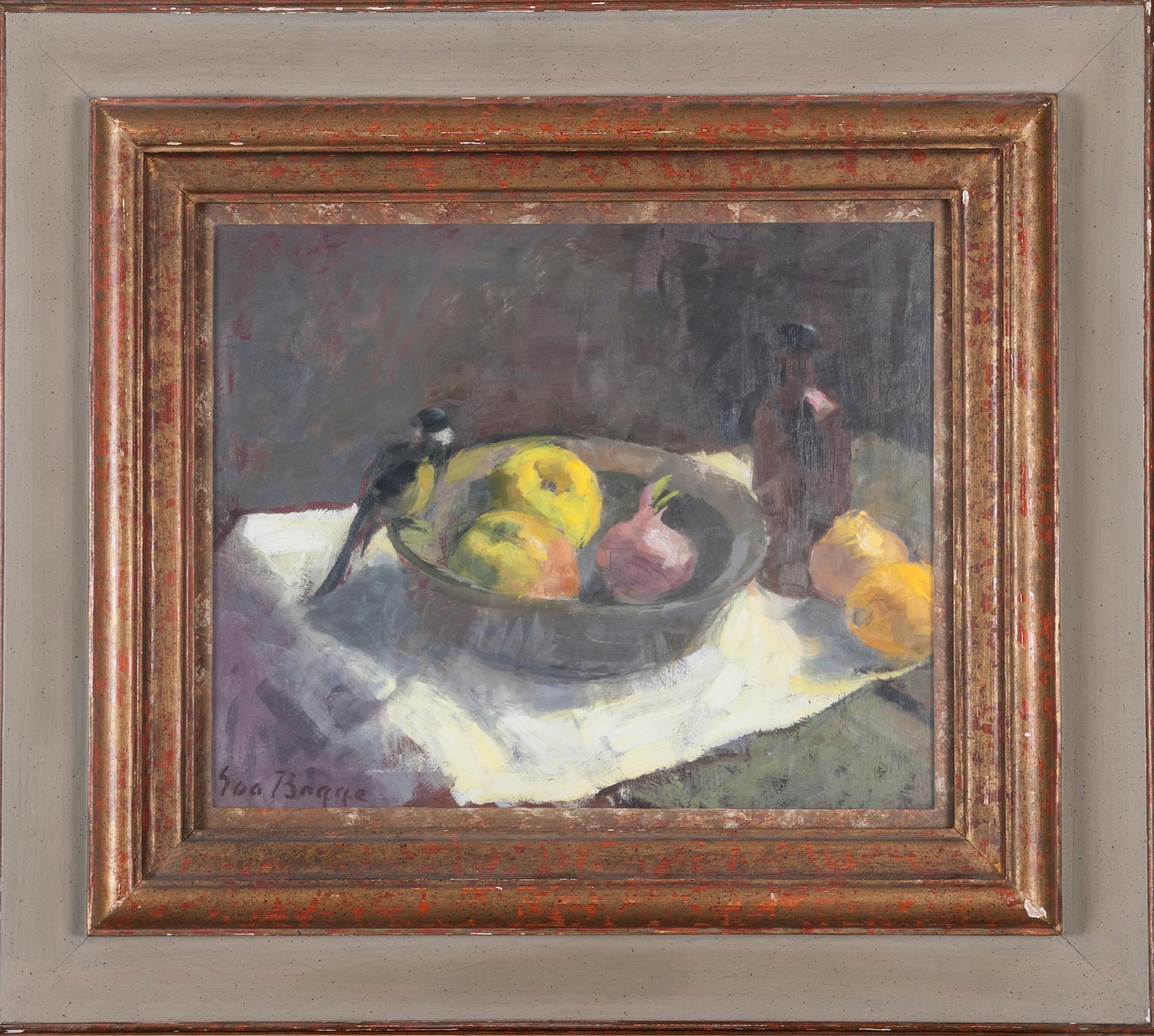 EVA BAGGE, olja på pannå, signerad.