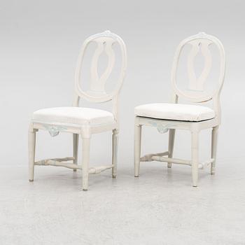 A Gustavian chair by E. Holm (master in Stockholm 1779-1814), a later copy follows the lot.