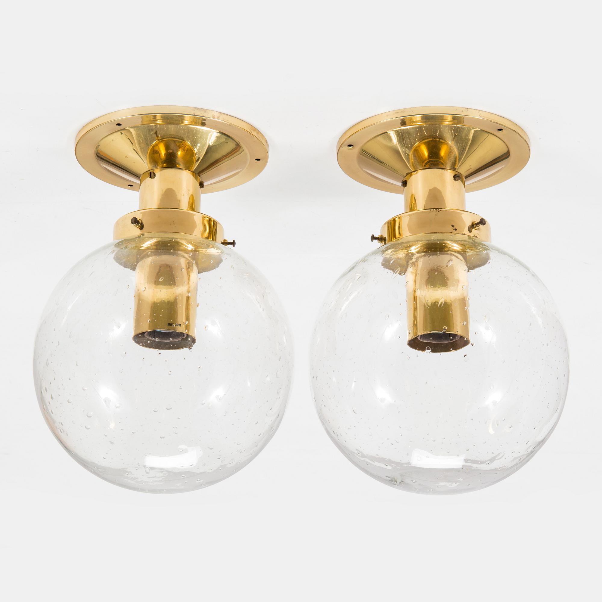 Hans-Agne Jakobsson, a pair of 'Globus',  ceiling lamps model T 472, Jakobsson AB, Markaryd.