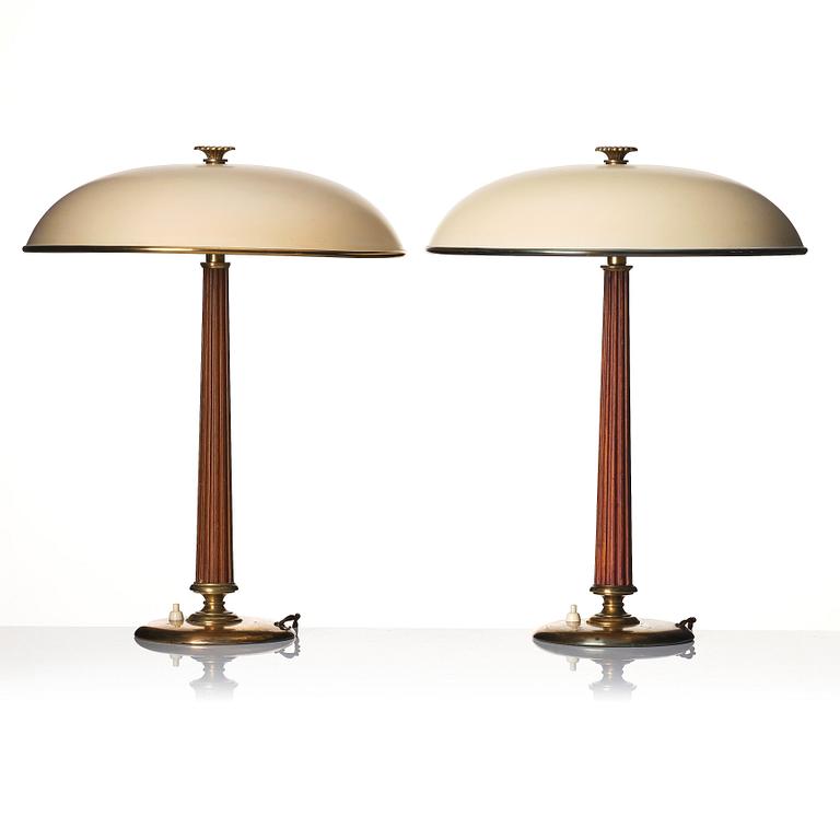 Erik Tidstrand, or Bertil Brisborg (Sweden, 1910-1993), a pair of table lamps, model "30246", Nordiska Kompaniet 1940s.
