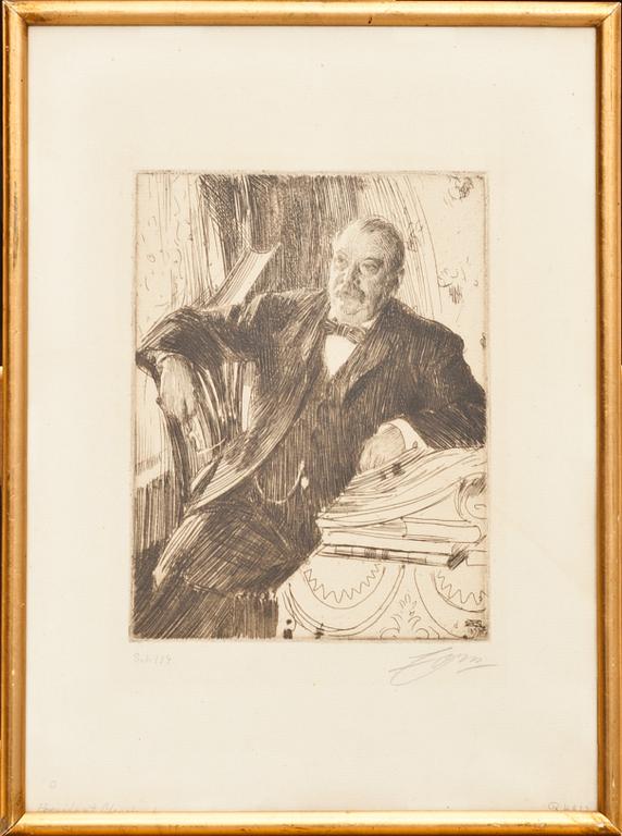 ANDERS ZORN, etsning, signerad, utförd 1899.