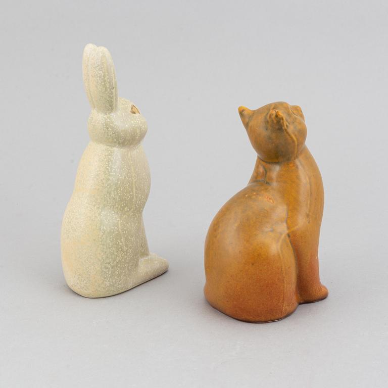 Lisa Larson, five stoneware figurines from Gustavsberg.