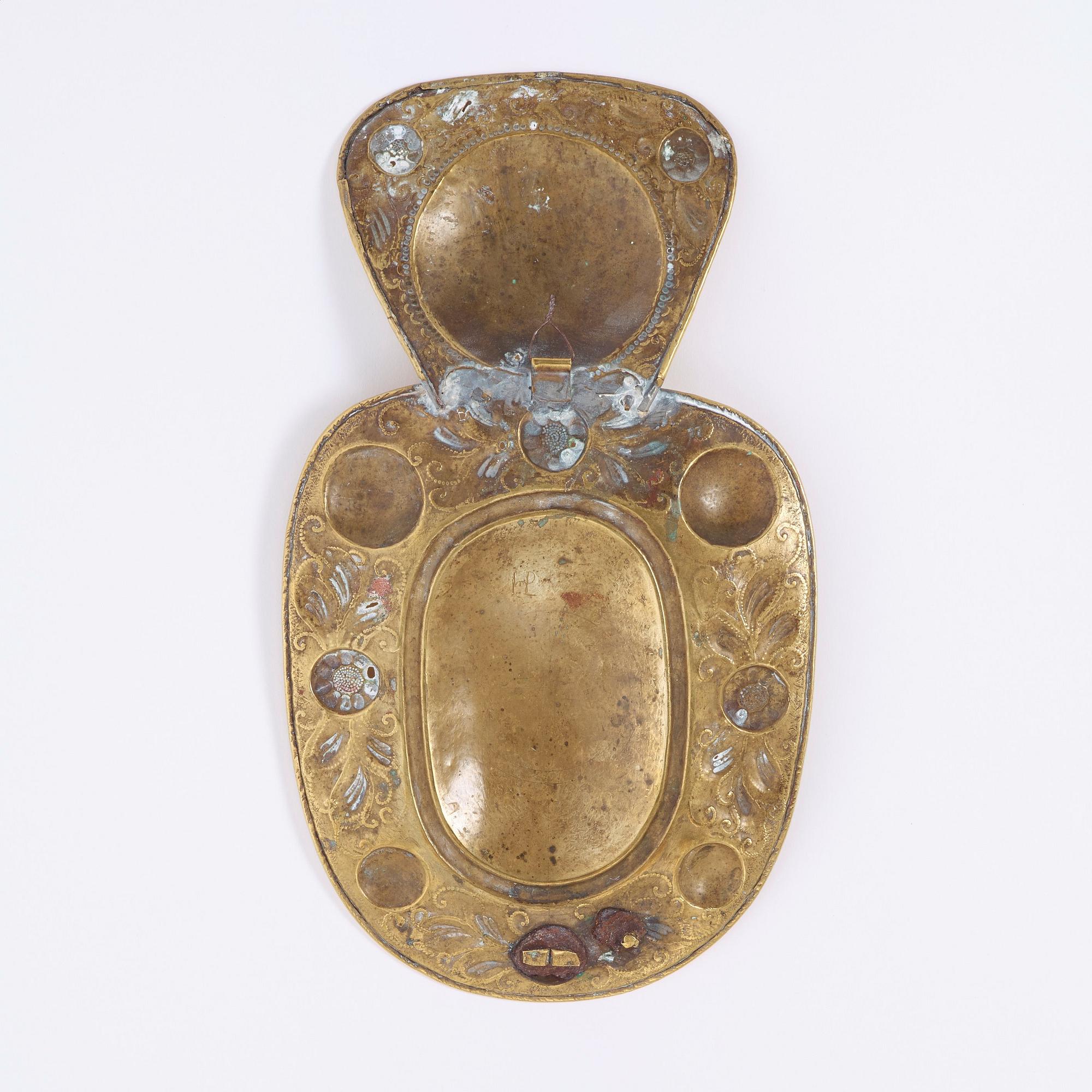A pair of Swedish 18th century brass one-light wall sconces.