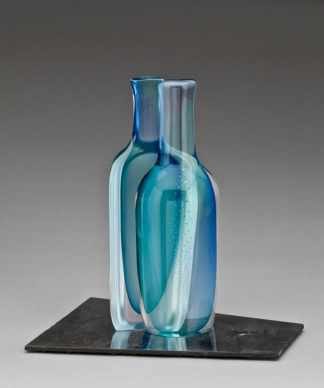 SKULPTUR, glas, Göran Wärff, Kosta Boda Unique, sign o dat 94.