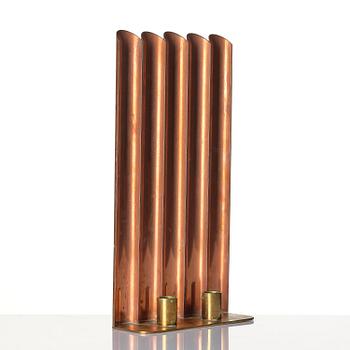 Ivar Ålenius-Björk, a copper and brass wall sconce, Ystad Metall, Sweden, 1939-41.