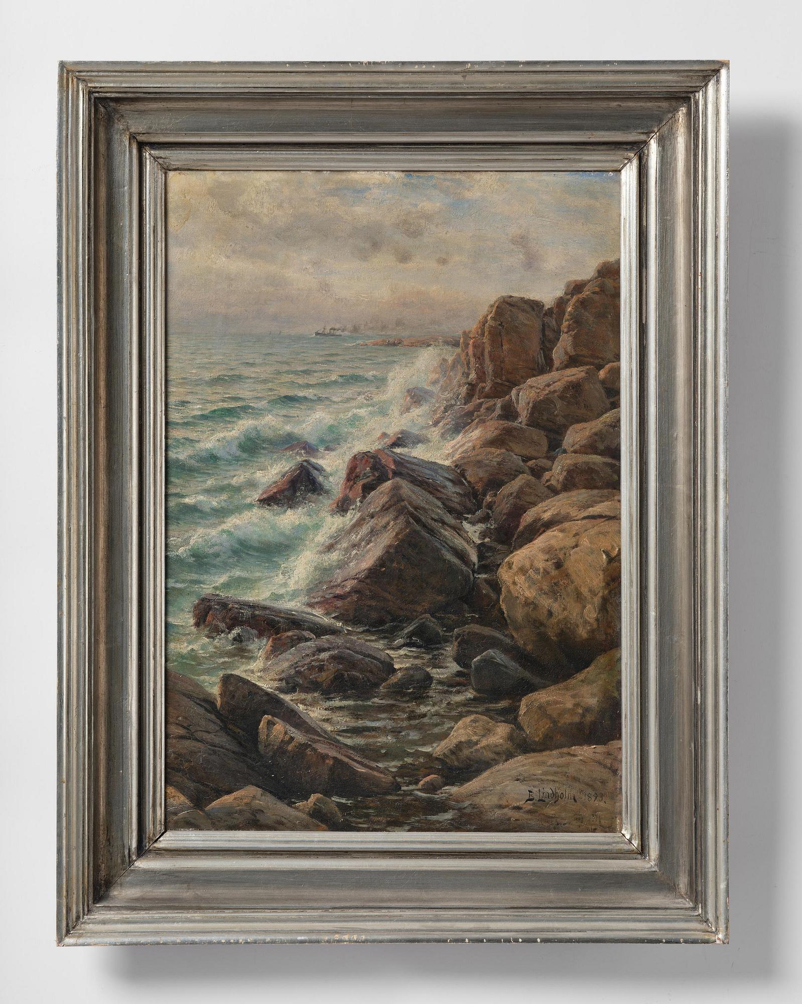 Berndt Lindholm, Waves against the cliffs.