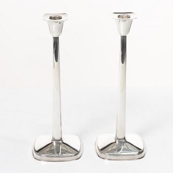 Guldsmedsaktiebolaget (GAB), a pair of silver candlesticks, design Sven-Arne Gillgren, Stockholm 1963.