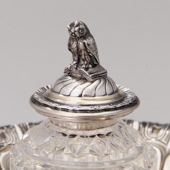 SKRIVBORDSTÄLL, silver, Roland Melin, Helsingfors 1860.