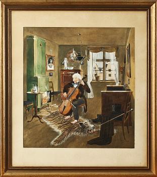 RUDOLF CARLBORG, blandteknik 3 st, sign samt dat 1945, 1945 samt 1946.
