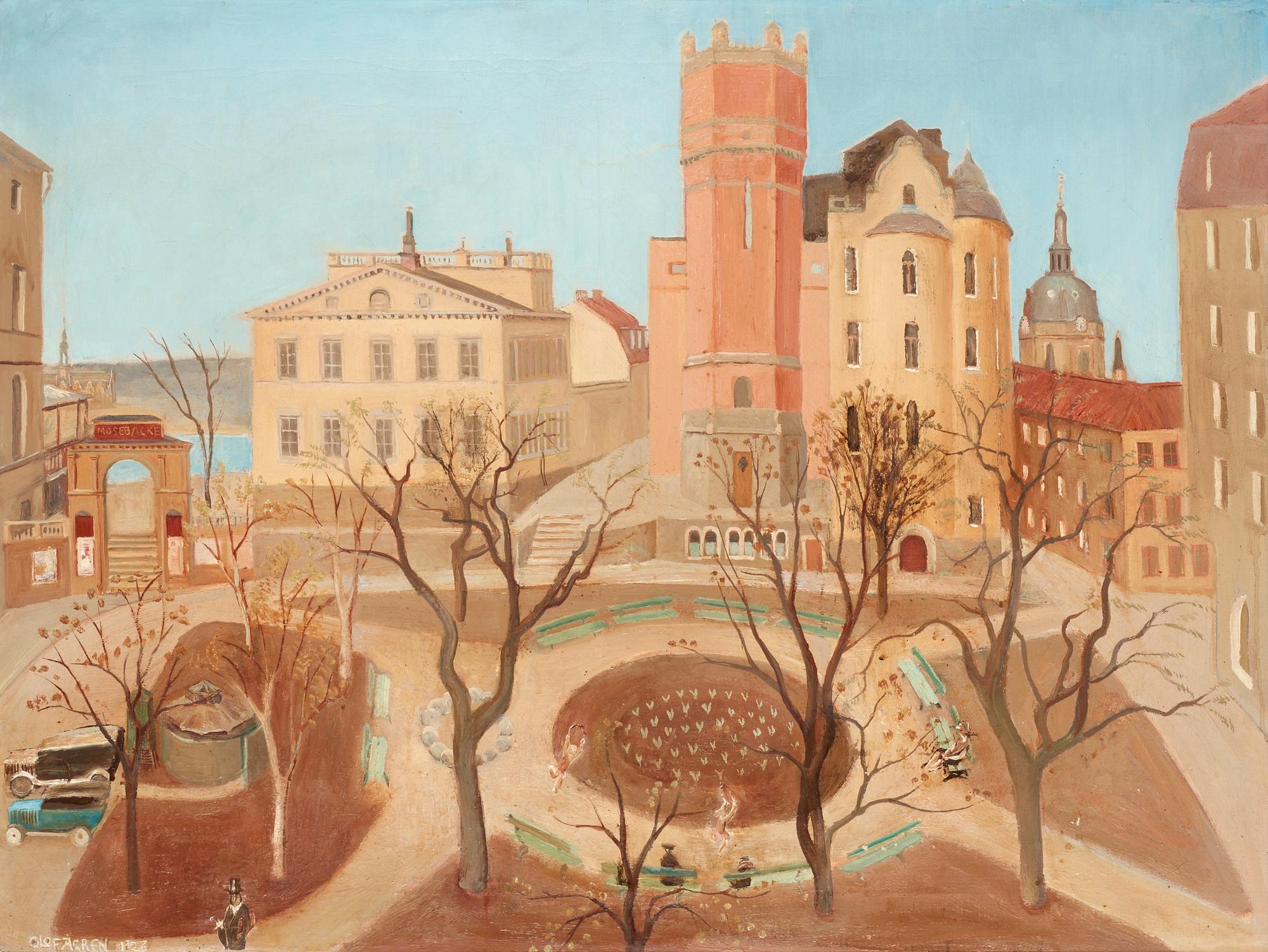Olof Ågren, View over Mosebacke square, Stockholm.